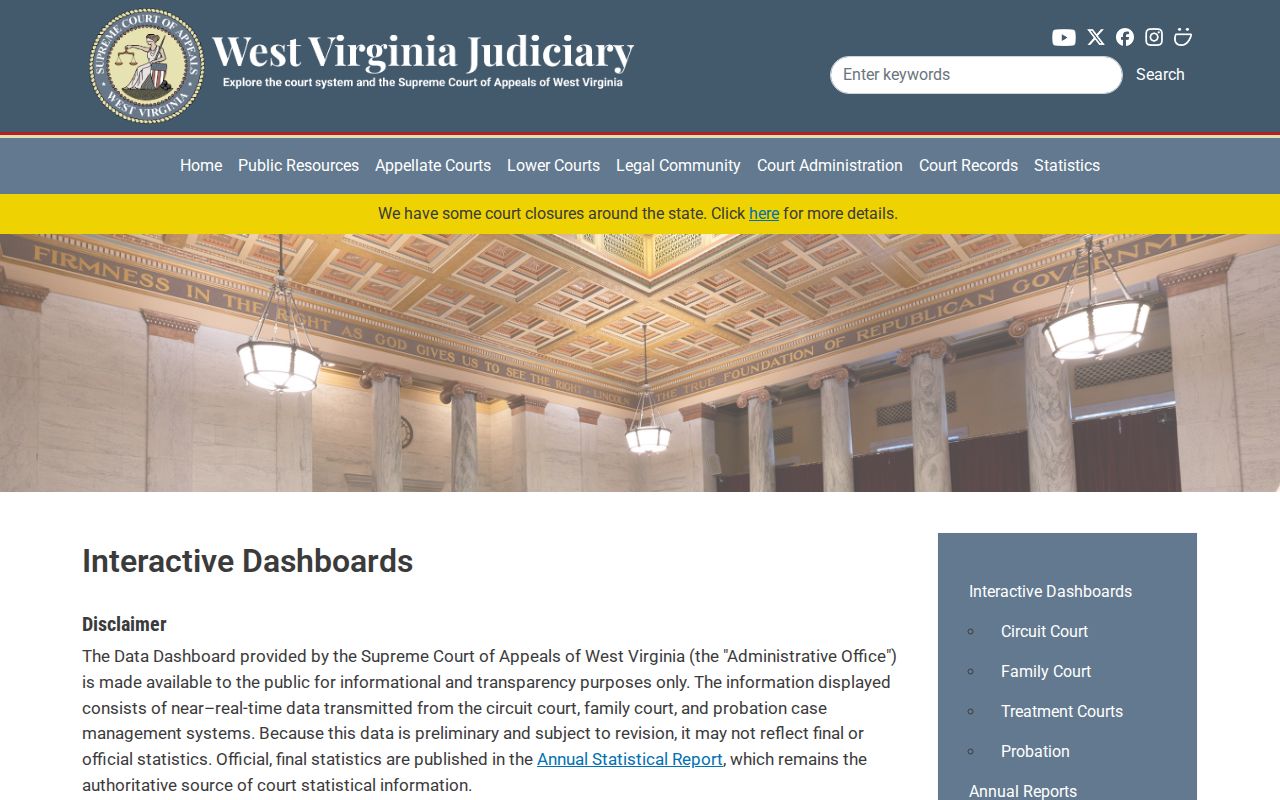 Hampshire County criminal court records statistics dashboard